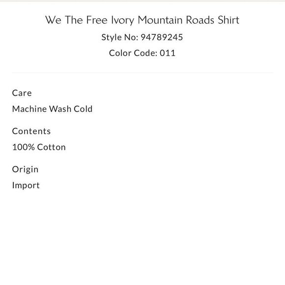 Free People We the Free Ivory Mountain Roads Denim Shirt NWOT - Picture 10 of 12